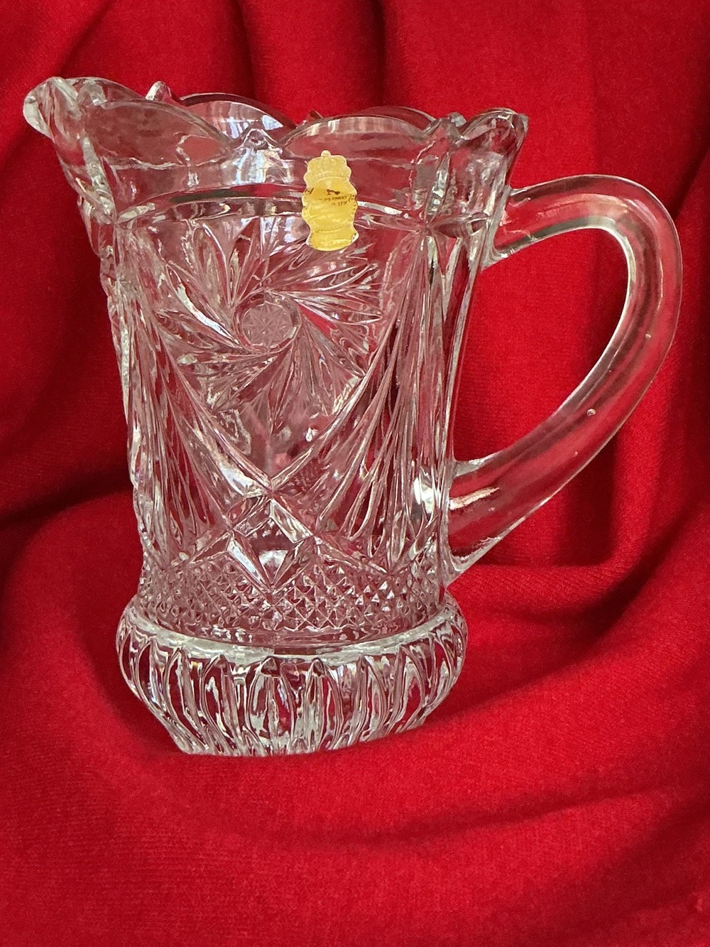 Vintage Imperlux Lead Cut Crystal Pinwheel Star Pitcher Poland